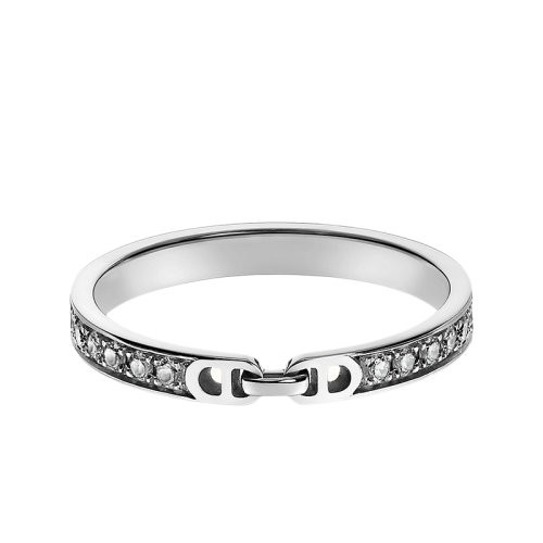 HERMES/爱马仕 经典Ever Chaîne d'Ancre系列 小号镶嵌钻石950铂金结婚戒指H119844B（新品首饰 ）