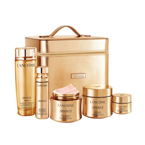 （05促销产品）Lancome/兰蒄菁纯臻颜卓越赋活修护保养套组（菁纯美容液150ml,轻盈版乳霜60ml,滋润版乳霜60ml,精华30ml,眼霜20ml,包包)（化妆品）